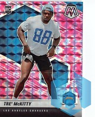 2021 Panini Mosaic Tre’ McKitty #386 Pink Camo Prizm Rookie Chargers RC